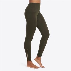 SPANX Dark Green High-Waisted Leggings